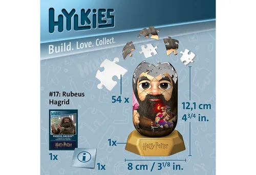 Ravensburger Puzzle 54 Teile 3D Puzzle Hylkies Harry Potter Hagrid Sammelfigur 12008004, Puzzleteile