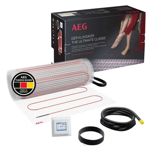 AEG Haustechnik Basis Thermo Boden Set Plus, elektrische Fußbodenheizung 5 m² - Komplettset für effiziente Wärmeverteilung mit 160 W/m², ideal für komfortable und energieeffiziente Fußbodenheizung in Wohnräumen.