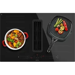 Cecotec Induktionskochfeld Bolero Squad IH 4800 FullFlex80 - Kochfeld mit integriertem Dunstabzug, 7400W Leistung, energiesparend mit 15 Stufen und Booster. Ideal für vielseitiges Kochen und große Töpfe.