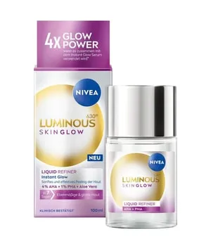 NIVEA Luminous Even Glow Liquid Refiner 100 ml - Hochwirksames Gesichtsfluid für ein ebenmäßiges Hautbild in nur 7 Tagen. Verfeinert die Poren und sorgt für sofortige Strahlkraft. Ideal für alle Hauttypen, auch für sensible Haut.