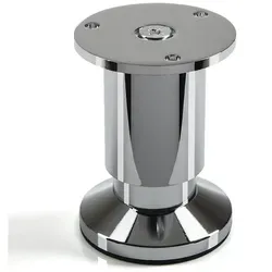 SO-TECH® Möbelfuß ALPHA, belastbar bis 250 kg, höhenverstellbar bis 15 mm, (1-St), Höhe 80 mm, Aluminium, Chrom poliert silberfarben Ø 3.8 cm x 8 cm