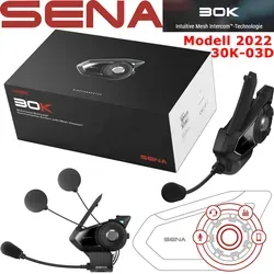 Sena 30K HD Kommunikationssystem Doppelset - Bluetooth Intercom für bis zu 16 Fahrer, HD-Lautsprecher und revolutionäre Mesh-Technologie