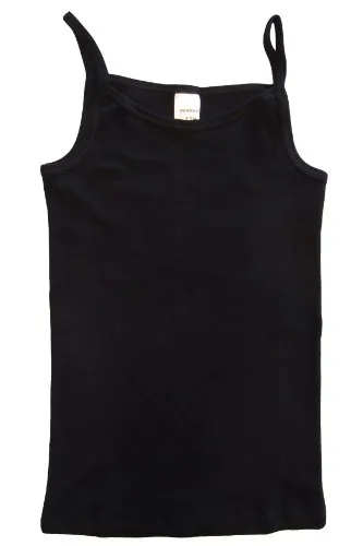 HERMKO 2460 Mädchen Trägerhemd aus 100% Bio-Baumwolle, Naturfaser-Unterhemd BZW. Top, Farbe:schwarz, Größe:140