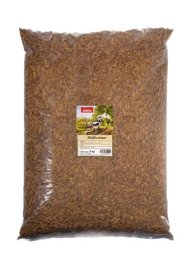 PANTO Mehlwürmer 5kg - Hochwertiges Futter für Wildvögel, eiweißreich und ideal für die Brutzeit. Unterstützen Sie Ihre gefiederten Gartenbesucher das ganze Jahr über mit diesen beliebten, getrockneten Mehlwürmern.