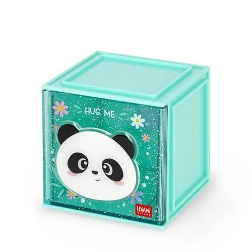 LEGAMI - Cutie Cubes Modular Desk Box, Panda, Schreibtisch-Organizer, Aufbewahrung, inklusive Stickerbogen, stapelbar, multifunktional, ABS, 90 x 90 x 100 cm