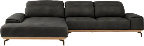 Musterring Wohnlandschaft MR 2490 Ecksofa mit erstklassigem Sitzkomfort, Long-Life-Leder, Bronze-Fuß Sitzhöhe 46cm, wahlweise mit Funktionen, Maße 342 x 207 cm