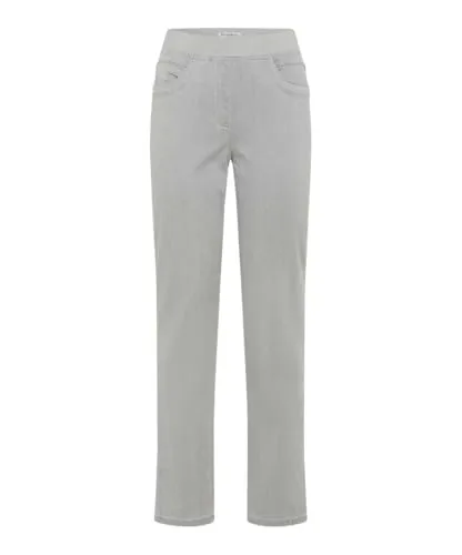 RAPHAELA by BRAX Bequeme Jeans Style PAMINA FUN in Grau, Größe 46 - Modische Slim Fit Jeans aus hochwertigem Denim-Materialmix. Bequemer Sitz und hoher Tragekomfort für den Alltag.