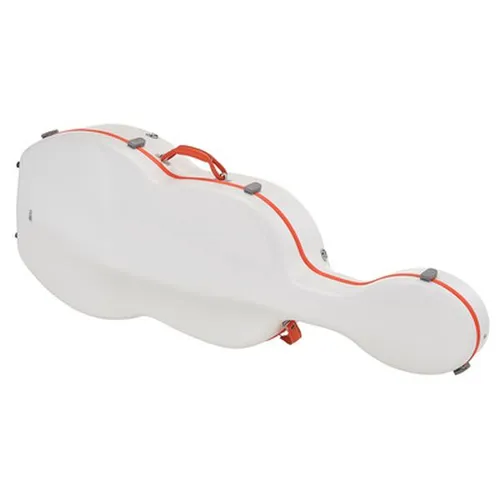 Gewa Pure VC Case Polycarb. Fun W/O - Streich- & Zupfinstrumentenkoffer, robustes Polycarbonat-Design in Weiß/Orange, bietet optimale Sicherheit und Komfort mit gepolsterter Schwebelagerung und abnehmbaren Rucksackriemen.