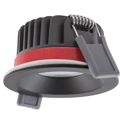 LEDVANCE Spot Fire Rated FIX P 8W 927 PS DIM - Einbaustrahler für feuerhemmende Zwischendecken, IP65, warmweiß (2700K) und in elegantem Schwarz. Ideal für sichere und stilvolle Beleuchtung.