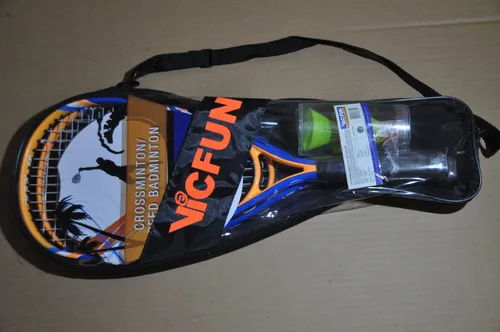 Vicfun Speed Badminton Junior 100 - Badmintonschläger Set für Freizeitspieler - Leichter Badmintonschläger aus Aluminium, ideal für Freizeitspieler und perfekt für spannende Speedbadminton-Matches.