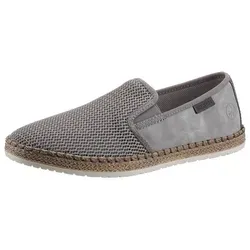 Rieker B5265 Slipper in grau/Grigio/blei Gr. 43 - Slipper & Mokassins für Herren mit atmungsaktivem Mesh-Einsatz für ein angenehmes Fußklima und weicher Innendecksohle für optimalen Komfort.
