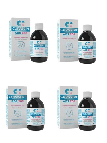 4x Curasept Mundspülung ADS 205 mit 0,05 Chlorhexidin Zahnfleischentzündung 