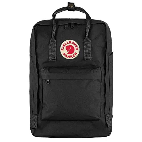Fjällräven Unisex Kånken Laptop 17" - 20L Sport-Rucksack, Schwarz - Vielseitiger 20L Rucksack mit reflektierendem Logo und verstellbarem Schultergurt. Ideal für Schule, Arbeit oder Freizeit.