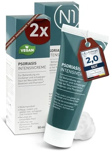 N1 Psoriasis Intensivcreme 100ml - Die N1 Psoriasis Intensivcreme ist ideal zur Unterstützung der Hautpflege bei trockener und empfindlicher Haut. Sie pflegt intensiv und sorgt für ein angenehmes Hautgefühl ohne Kortison.
