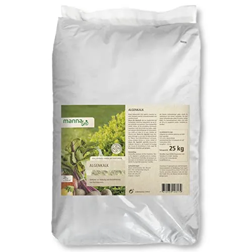 Hauert Manna Algenkalk 25 kg - Bodenaktivator für gesunde Böden - Dünger zur pH-Wert Regulierung, verbessert Bodenverhältnisse im Garten und Landschaftsbau, ideal für Rasen und Buchsbäume.