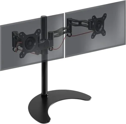 Duronic DM35D2 Monitorfuß für zwei 27 Zoll - Monitorzubehör mit 8kg Kapazität, höhenverstellbar und flexibel neigbar für ergonomisches Arbeiten und optimale Bildschirmpositionierung.