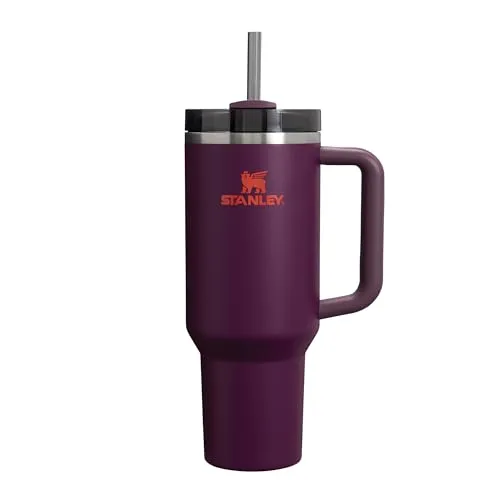 Stanley Quencher H2.0 Flowstate Trinkflasche 1.2L - Robuster Thermobecher mit Strohhalm - Thermobehälter mit Vakuum-Isolierung: Hält Getränke 11 Stunden kalt und Eis bis zu 2 Tage. 90% recycelter Edelstahl, spülmaschinenfest und ideal für umweltbewusstes Trinken.