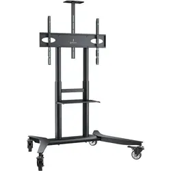 ONKRON TS1871-B TV-Ständer 55"-90" - TV-Halterung bis 90 Zoll, rollbar und höhenverstellbar für flexible Nutzung in jedem Raum, max. Tragfähigkeit 75 kg.