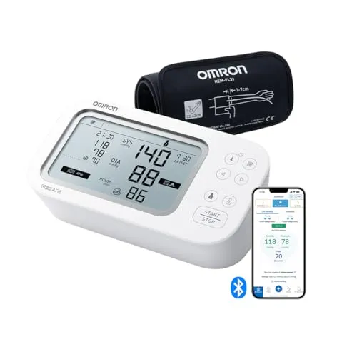 Omron X7 Smart AFib - Blutdruckmessgerät mit AFib-Erkennung - Blutdruckmessgerät mit intelligenter AFib-Erkennung, verbindet sich mit der Omron Connect App für umfassende Gesundheitsüberwachung und einfache Handhabung.