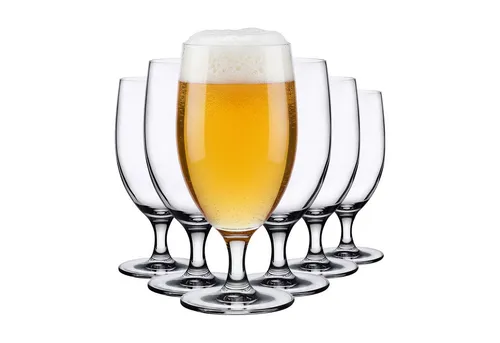 Pasabahce Gläser-Set Reserva Bierglas, 6-tlg., Glas, 415ml, 6er Set, ideal für Pils, Weizen & Craft-Biere