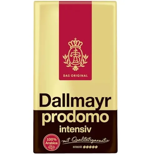 DALLMAYR PRODOMO INTENSIV GEMAHLEN KAFFEE 500g - Filterkaffee mit intensivem Geschmack, ideal für Kaffeeliebhaber, 500 g Packung für langanhaltenden Genuss.