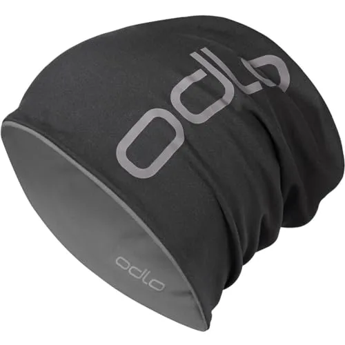 Odlo Unisex Mütze REVERSIBLE - black / odlo steel grey, atmungsaktiv und besonders hoher Tragekomfort für jedes Wetter