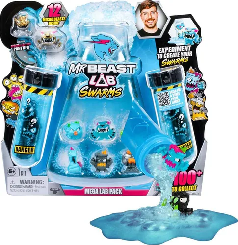 Mr. Beast Lab Swarms Minifiguren 12er-Pack - Spielfiguren im 12er-Pack, offiziell lizensiert und ideal für Sammler und Fans von Mr. Beast. Jede Figur ist ca. 3 cm groß und wird in einer ansprechenden Fensterbox geliefert.