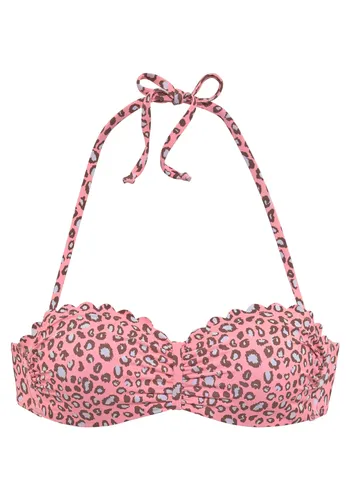 LASCANA Bügel-Bandeau-Bikini-Top Mae, farbenfroher Animalprint - Neckholder-Bikini mit wattierten Cups und abnehmbaren Trägern für individuellen Tragekomfort, perfekt für den Strand oder Pool.