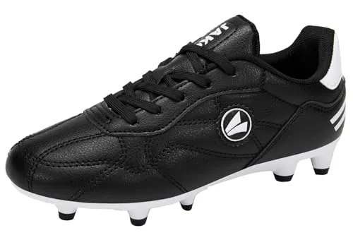 JAKO J-SFG Signature Fussballschuh, Jet Black/White, 41 EU - Leichter Nocken-Fußballschuh für Kinder mit Pro Traxion Technologie für optimale Traktion und Unterstützung, ideal für alle Böden. SoftTouch Upper für höchsten Komfort und optimales Ballgefühl.