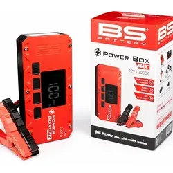 BS Battery Booster Power Box Max PB02 - Kompakte Kfz-Starthilfe mit 2000A Spitzenstrom für Gas- und Dieselmotoren. Inklusive USB-Stromversorgung und LED-Taschenlampe mit 3 Modi. Ideal für Notfälle unterwegs!