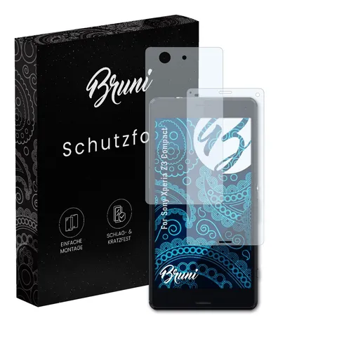 Bruni 2x Folie für Sony Xperia Z3 Compact Schutzfolie Displayschutzfolie