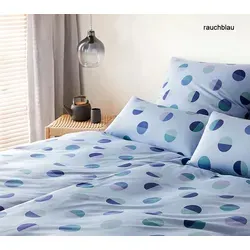 Elegante Bettwäsche Jockey - 135x200 cm + 80x80 cm rauchblau