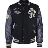 Bomberjacke TOP GUN "TG20202014", Herren, Gr. 48 (S) - Funktionsjacke mit aufgenähten Patches und sportlichem Design, ideal für lässige Auftritte. Aus hochwertigem Material mit elastischem Strick an Ärmelabschlüssen, Bund und Kragen.