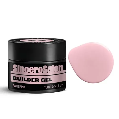 SINCERO SALON Easy Fluid Aufbaugel für Gelnägel - Pale Pink - TPO-frei - Farbgel für Gelnägel - Ideal UV Gel für Nagelverlängerungen Korrekturen French Manicure - Nail Art - Builder Gel für Nägel 15ml