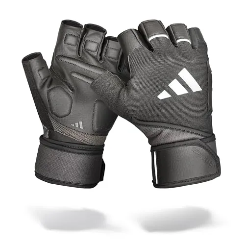 adidas Performance Trainingshandschuhe mit Wrist Wrap - Trainingshandschuhe für Krafttraining, mit ergonomischer Polsterung und schweißableitendem Aeroready-Material für optimalen Komfort und Schutz.