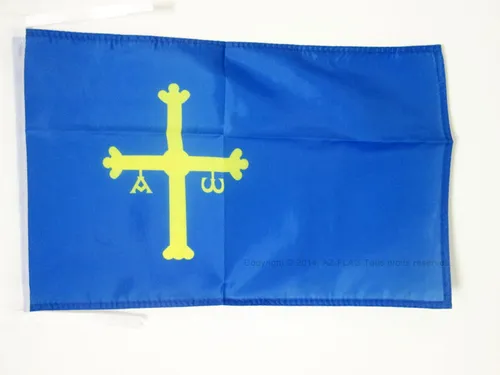 FLAGGE ASTURIEN 45x30cm mit kordel - ASTURIEN FAHNE  30 x 45 cm - flaggen AZ FLA