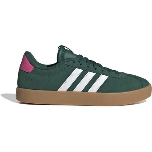 Adidas VL Court 3.0 Damen - grün - Sneaker mit beschichtetem, weichem Leder und vulkanisierter Außensohle im Skate-Style für einen lässigen Look und ganztägigen Komfort.
