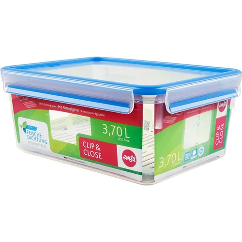 Emsa Frischhaltedose 3,7l mit Abtropfgitter - Praktische Geschirr-Frischhaltedose mit Abtropfgitter, ideal für die Aufbewahrung von Lebensmitteln und lange Frische.