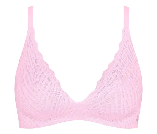 sloggi ZERO Feel Bliss Bügelloser BH in Floral Pink - Größe M - Modischer, nahtloser BH ohne Bügel, der höchsten Tragekomfort bietet. Aus elastischem Material mit Spitzenoptik, ideal für den täglichen Einsatz.