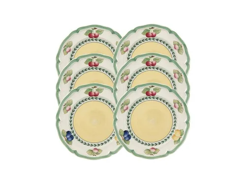 Villeroy & Boch Frühstücksteller-Set French Garden Fleurence 21cm, 6 Teile - Hochwertiges Porzellan-Teller-Set in mehrfarbiger Optik, ideal für jeden Frühstückstisch. Stilvolles Design bringt Freude beim Servieren.