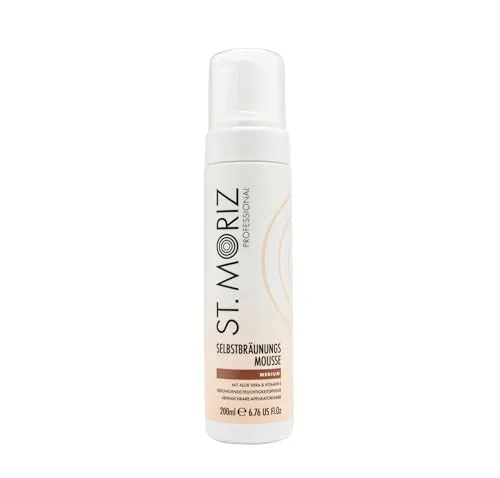 St. Moriz Tanning Mousse Selbstbräunungsschaum Medium 200 ml - St. Moriz Tanning Mousse, 200 ml, sorgt für eine gleichmäßige und natürliche Bräune ohne Sonnenexposition. Einfach aufzutragen und schnell trocknend, ideal für ein strahlendes Hautbild zu jeder Jahreszeit.