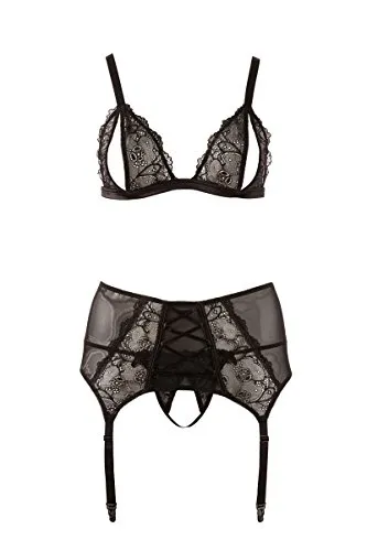 Cottelli Lingerie Collection Plus BH Strapsset 2XL schwarz - Elegantes BH Strapsset in 2XL, ideal für besondere Anlässe. Hochwertige Materialien sorgen für einen bequemen Sitz und ansprechende Optik.