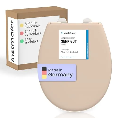 instmaier WC-Sitz – Bakterienabweisend und Belastbar - Toilettendeckel aus Duroplast, Made in Germany, mit Absenkautomatik und bis 250kg Belastbarkeit – ideal für hygienisches und sicheres WC-Erlebnis.