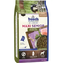 Bosch Maxi Senior Geflügel - 1 Kg, speziell für ältere Hunde großer Rassen ab 7 Jahren, mit frischem Geflügel und Reis, unterstützt das Immunsystem und verringert Übergewicht