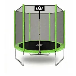 Aga SPORT TOP Trampolin 180 cm mit Sicherheitsnetz - Hellgrün - Das Aga SPORT TOP Trampolin bietet maximale Stabilität durch galvanisierten Stahl und U-förmige Beine. Ideal für den Garten, sorgt es für sicheren Sprungspaß und ist für eine Belastung von bis zu 100 kg ausgelegt.