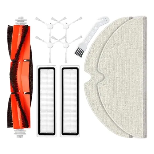 liveryde Ersatzteile Zubehör Kompatibel für Dreame D9, L10 Pro, D9 Max, D9 Pro, 1 Hauptbürste, 4 Seitenbürste, 2 Hepa Filter, 2 Wischtücher (Nicht für D9 Max White)