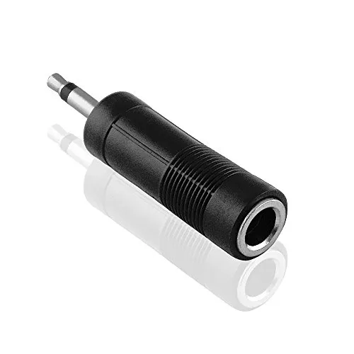 BestPlug Audio Adapter Aux in Out, 3,5mm Mono Klinke Stecker männlich auf 6,3mm Stereo Klinke Kupplung Buchse weiblich, Schwarz