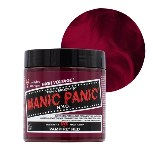 Manic-Panic Haartoenung High-Voltage-Classic Vampire Red 237 ml - Coloration für leuchtend rotes Haar, vegan und pflegend, mit intensiver Farbwirkung auf blondiertem Haar