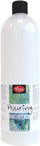 ViVA DECOR Pouring Medium Fluid 1.000 ml - Transparentes Acryl-Hilfsmittel - Ideal für kreative Gießanwendungen: Das transparente Pouring Medium Fluid sorgt für brillante Farbverläufe und eine glänzende, wasserfeste Oberfläche. Perfekt für Künstler und Bastler.
