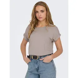 ONLY T-Shirt ONLMOSTER – Kurzarmshirt mit Aufschlag und klassischem Look Viskosemischung, regular fit beige XS (34)